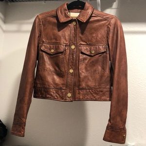 Michael Kors brown leather jacket